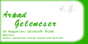 arpad gelencser business card